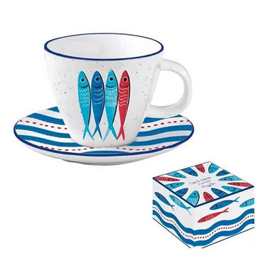 Porceláncsésze+alj 250ml dobozban,Sardine's Party, R2S.2204SARD