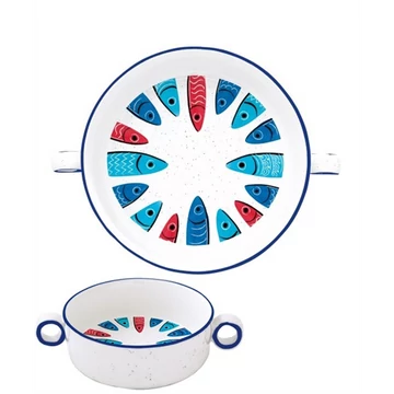 Porcelántál füllel 16cm,Sardine' Party, R2S.2207SARD