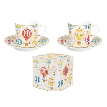 Porcelán eszpresszócsésze+alj 2 személyes 75ml dobozban,Air Balloons, R2S.211AIRB