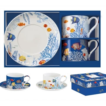 Porceláncsésze+alj 240ml 2 személyes dobozban, Coffee Mania, Aquarium, R2S.132AQRM Porceláncsésze+alj 240ml 2 személyes dobozban, Coffee Mania, Aquarium, R2S.132AQRM