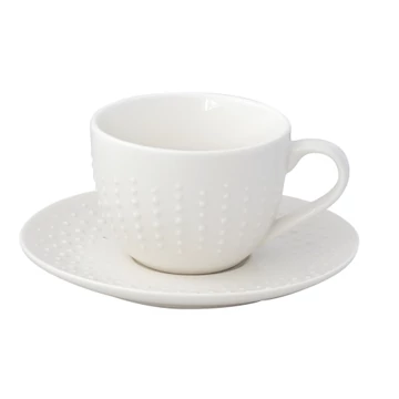 Porcelán teáscsésze+alj 250ml,Drops White, R2S.2765DROW