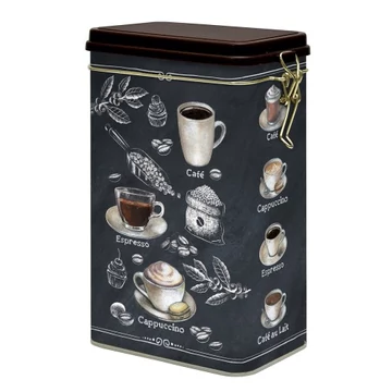 Kávés fémdoboz 13x8x21cm, Barista, R2S.078BRST