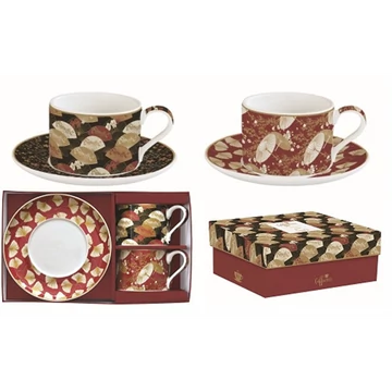 Porceláncsésze+alj 240ml, 2 személyes, dobozban, Coffee Mania, Kimono, R2S.132KIMO