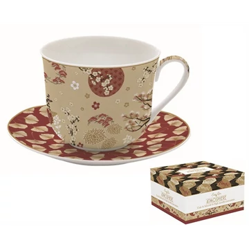 Porcelán reggelizőcsésze+alj, 400ml, dobozban, Kimono, Atmosphere, R2S.1454KIMO