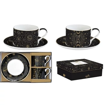 Porceláncsésze+alj 240ml, 2 személyes, dobozban, Coffee Mania, Celestial, R2S.132CELE
