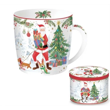 Porcelánbögre 350ml, fémdobozban, Joyful Santa, R2S.217JOYF