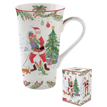 Porcelánbögre 600ml, dobozban, Joyful Santa, R2S.1462JOYF