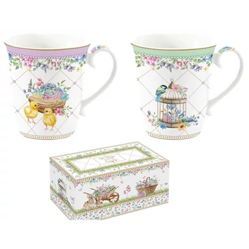 Porcelán bögreszett 2db-os, 275ml, dobozban, Spring Bloom, R2S.1172SPBL