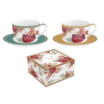 Porcelán eszpresszócsésze+alj, 110ml, 2 személyes, dobozban, Autumn Symphony, R2S.921ASYM