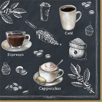 Papírszalvéta 33x33cm, Barista,20db-os, R2S.414BRST