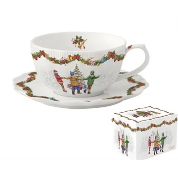 Porcelán teáscsésze+alj, 300ml, dobozban, Christmas Round Dance, R2S.2781RNDA