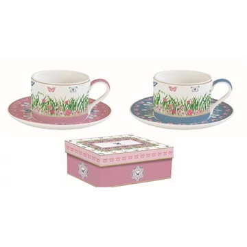 Porceláncsésze+alj 240ml, 2 személyes, dobozban, Coffee Mania, Spring Parade, R2S.132SPAR