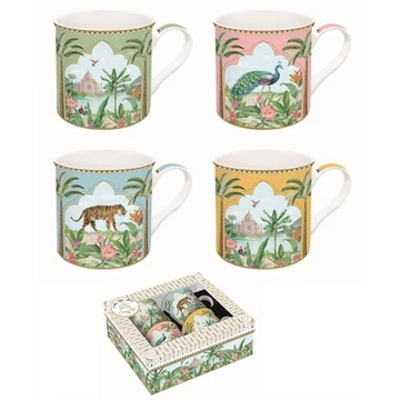 Porcelán bögreszett 4 db-os, 300ml, dobozban, Atmosphere, Paradise Sauvage, R2S.179PASA