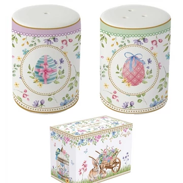 Porcelán só-borsszóró szett, 7cm, dobozban,Spring Bloom, R2S.2099SPBL