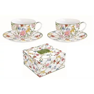 Porcelán eszpresszócsésze+alj, 110ml, 2 személyes, dobozban, Gardem Dreams, R2S.921GADR