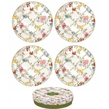 Porcelán desszerttányérszett 4db-os,19cm dobozban, Garden Dreams, R2S.924GADR