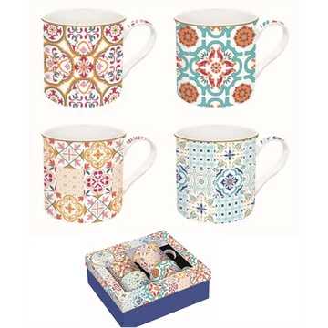 Porcelán bögreszett 4 db-os, 300ml, dobozban, Atmosphere, Siracusa, R2S.179SIRA