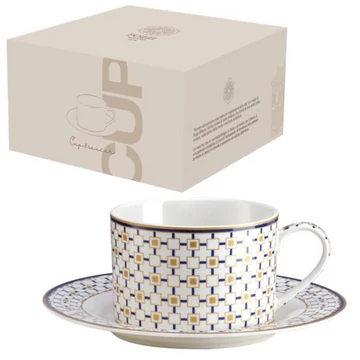 Porcelán teáscsésze+alj 220ml dobozban, Charles, P.M.PM0124CHRL