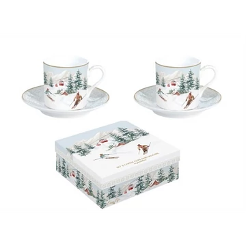 Porcelán eszpresszócsésze+alj 2 személyes,100ml, dobozban, Chalet, R2S.169CHAL
