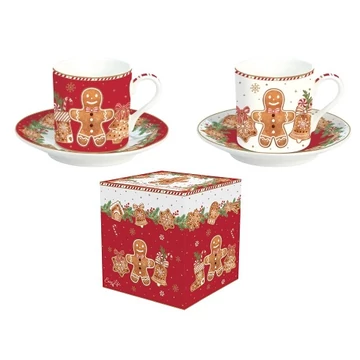 Porcelán eszpresszócsésze+alj 2 személyes 75ml dobozban, Fancy Gingerbread, R2S.211FANG Porcelán eszpresszócsésze+alj 2 személyes 75ml dobozban, Fancy Gingerbread, R2S.211FANG