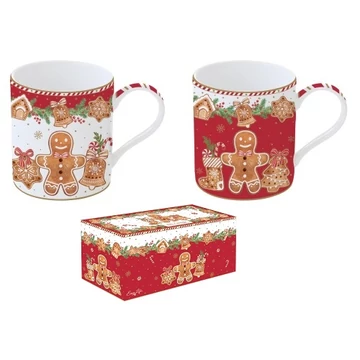 Porcelán bögreszett 2db-os 350ml dobozban, Fancy Gingerbread, R2S.283FANG