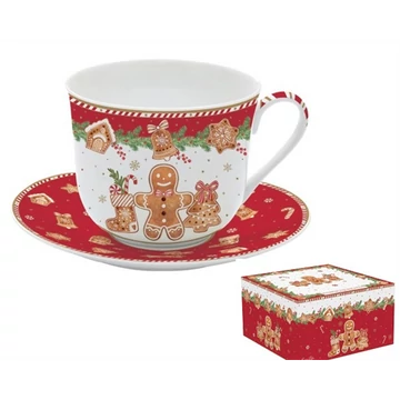Porcelán reggelizőcsésze+alj, 400ml, dobozban, Fancy Gingerbread, R2S.1454FANG Porcelán reggelizőcsésze+alj, 400ml, dobozban, Fancy Gingerbread, R2S.1454FANG