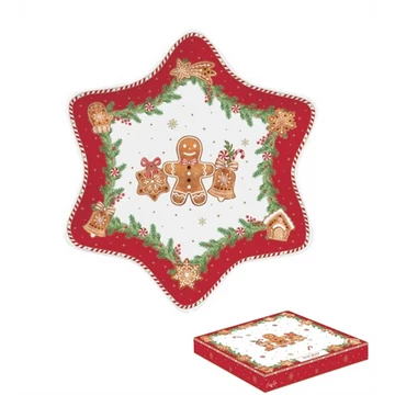 Porcelán csillagtálca 22,5cm, dobozban, Fancy Gingerbread, R2S.1484FANG Porcelán csillagtálca 22,5cm, dobozban, Fancy Gingerbread, R2S.1484FANG