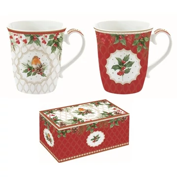 Porcelán bögreszett 2db-os, 275ml, dobozban, Christmas Berries, R2S.1172CHBE