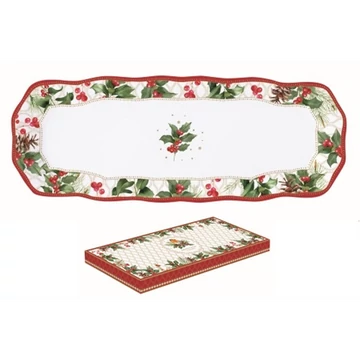 Porcelántálca 37x14cm, dobozban, Christmas Berries, R2S.1482CHBE Porcelántálca 37x14cm, dobozban, Christmas Berries, R2S.1482CHBE