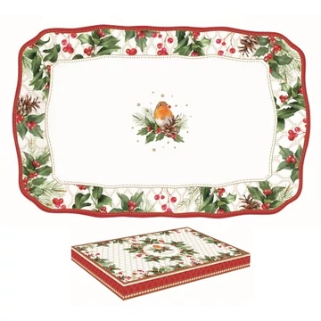 Porcelántálca 35x23cm, dobozban, Christmas Berries, R2S.1483CHBE