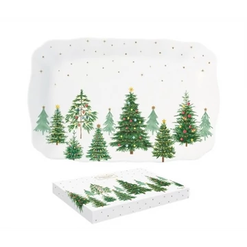 Porcelántálca 35x23cm, dobozban, Festive Trees, R2S.1483FTRE