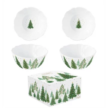 Porcelán tálkaszett 2 db-os, 14x6cm, dobozban, Festive Trees, R2S.1490FTRE Porcelán tálkaszett 2 db-os, 14x6cm, dobozban, Festive Trees, R2S.1490FTRE