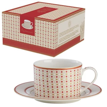 Porcelán teáscsésze+alj 220ml dobozban, Imperial, P.M.PM0124IMPE