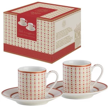 Porcelán eszpresszócsésze+alj 80ml, 2 személyes, dobozban, Imperial, P.M.PM0125IMPE