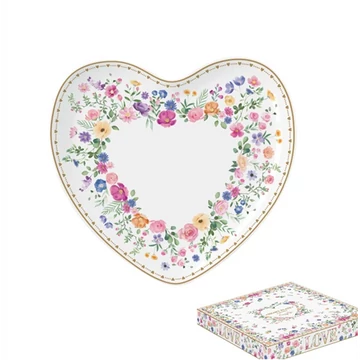 Porcelán szívtálca 20x19cm, dobozban, Mon Amour, R2S.1480MAMO