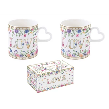 Porcelán bögreszett 2db-os, 320ml, dobozban, Mon Amour, R2S.3103MAMO