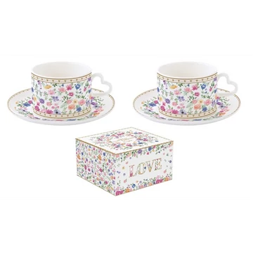 Porceláncsésze+alj 240ml, 2 személyes, dobozban, Mon Amour, R2S.3106MAMO