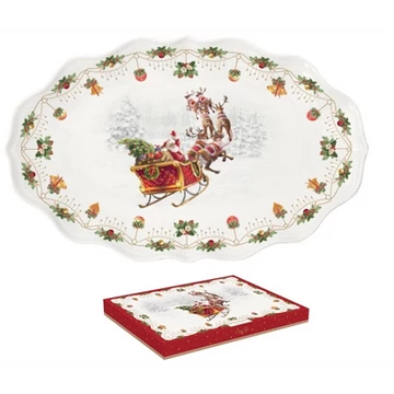 Porcelántálca ovál, 40x25,5cm, dobozban, Nostalgic Christmas , R2S.2786NOCH