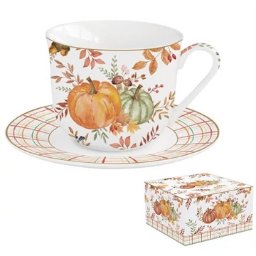 Porcelán reggelizőcsésze+alj 370ml dobozban, Harvest, R2S.1182HARV