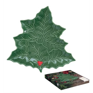 Porcelántálca 30x30cm, dobozban, Holly & Berries, R2S.2173HOLG
