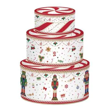 Fémdoboz 3 db-os szett kerek,20x8,5/17x8/13,5x6,5cm, Nutcracker Twist, R2S.099NTWI Fémdoboz 3 db-os szett kerek,20x8,5/17x8/13,5x6,5cm, Nutcracker Twist, R2S.099NTWI