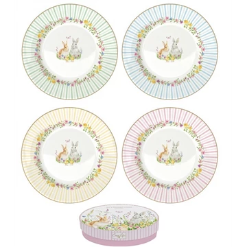 Porcelán desszerttányérszett 4db-os,19cm dobozban, Happy Easter, R2S.924EAST