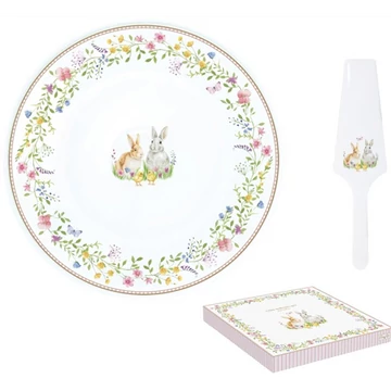 Porcelán tortatál lapáttal, 32cm, dobozban, Happy Easter, R2S.1112EAST