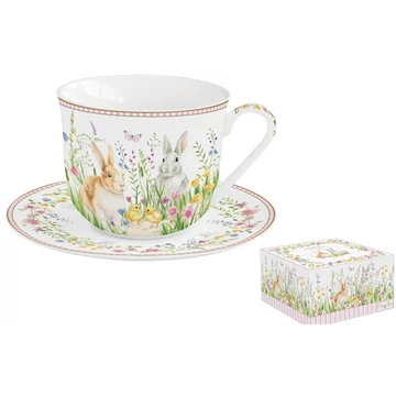 Porcelán reggelizőcsésze+alj 370ml dobozban, Happy Easter, R2S.1182EAST
