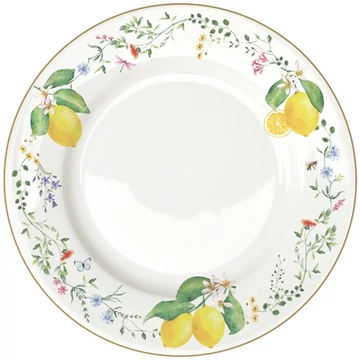 Porcelán lapostányér 26,5cm, Fleurs et Citrons, R2S.942FCIT