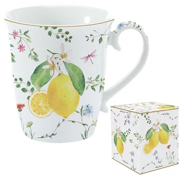 Porcelánbögre 275ml, dobozban, Fleurs et Citrons, R2S.1171FCIT