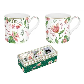 Porcelán bögreszett 2db-os, 300ml, dobozban, Botanic Chic, R2S.178BOCH