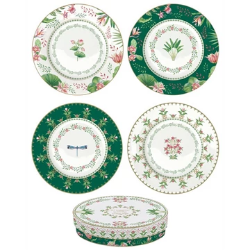 Porcelán desszerttányérszett 4db-os,19cm dobozban, Botanic Chic, R2S.924BOCH