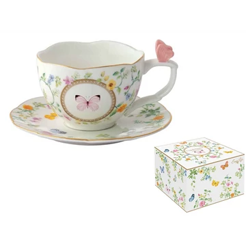 Porcelán teáscsésze+alj 240ml dobozban,Dancing Butterflies, R2S.3124DANB