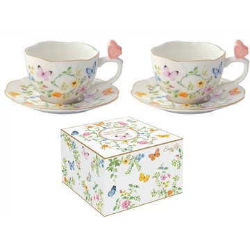 Porcelán eszpresszócsésze+alj 2 személyes 120ml dobozban,Dancing Butterflies , R2S.3125DANB